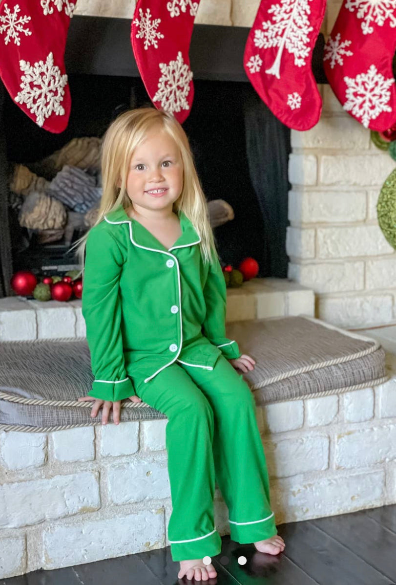 Green Button Down Pajamas-