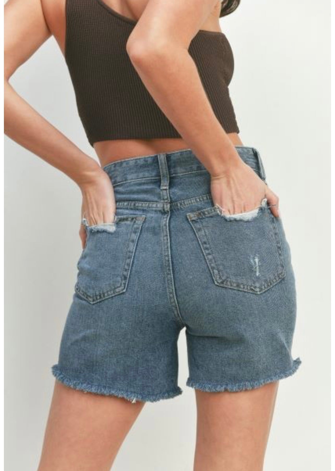 Distressed Denim Shorts