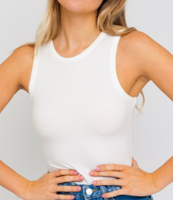 White High Neck Bodysuit