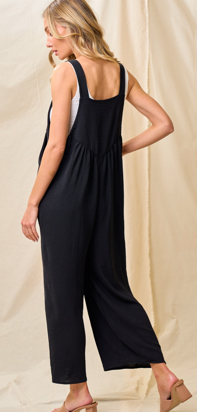 Trying to Stay Calm Black Jumpsuit