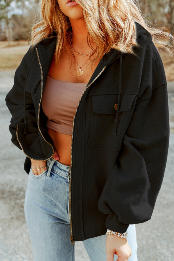 Black Zip Up Hoodie Jacket