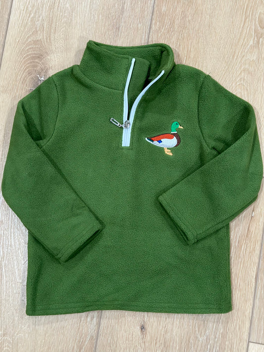 Green  fleece embroidered  Pullover