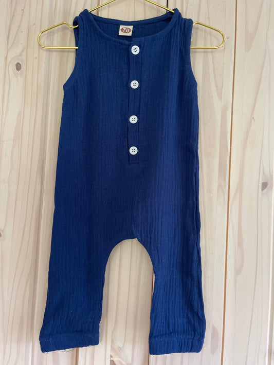 Navy Muslin  Romper