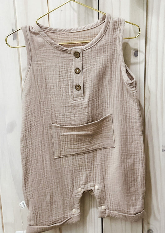 Oatmeal Muslin Romper