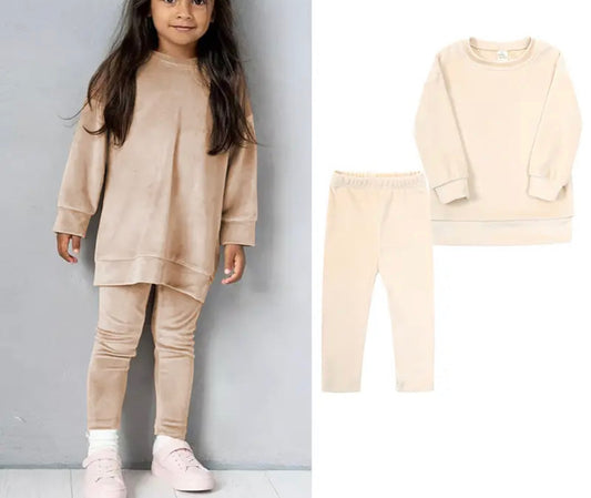 Beige Velour Set