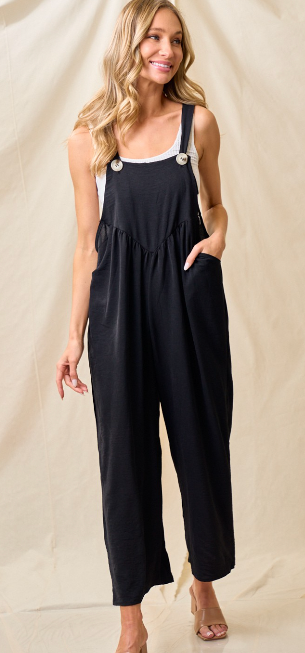 Trying to Stay Calm Black Jumpsuit